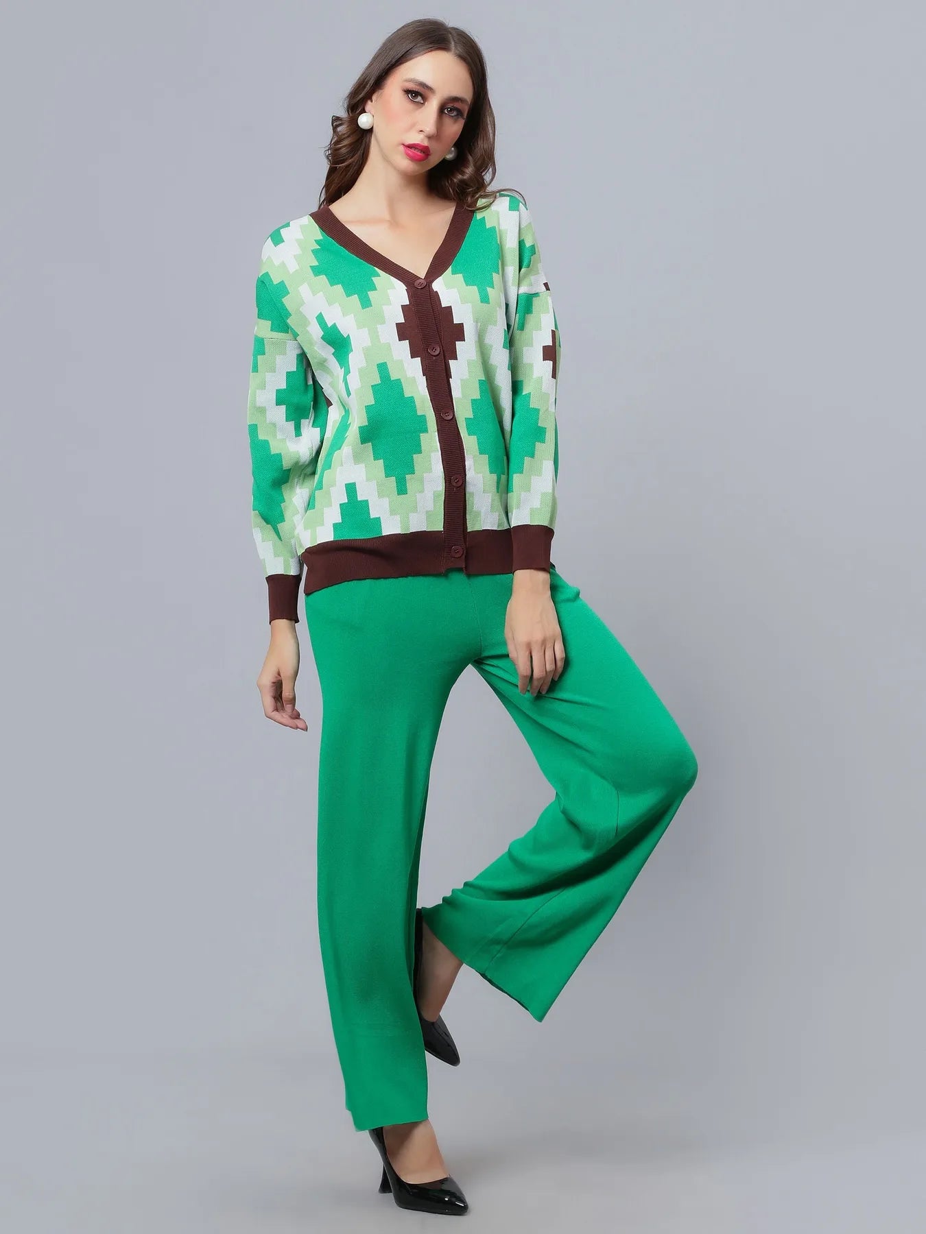 Knitted Cardigan Pant Two-Piece Set