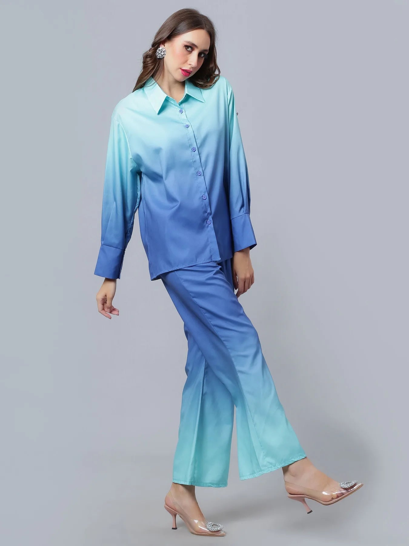 Gradient Blue Two-piece Set