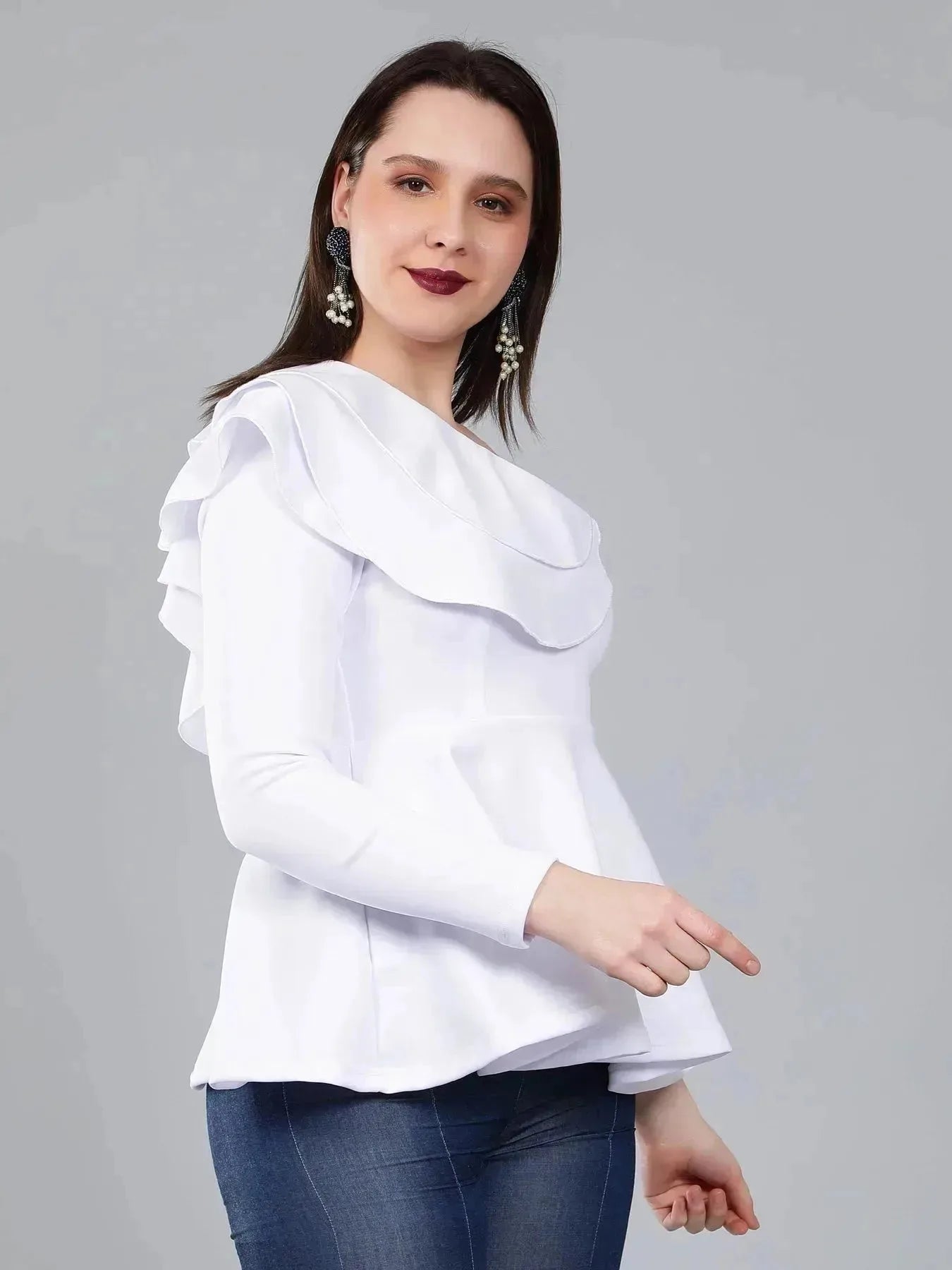 Off-Shoulder Peplum Blouse