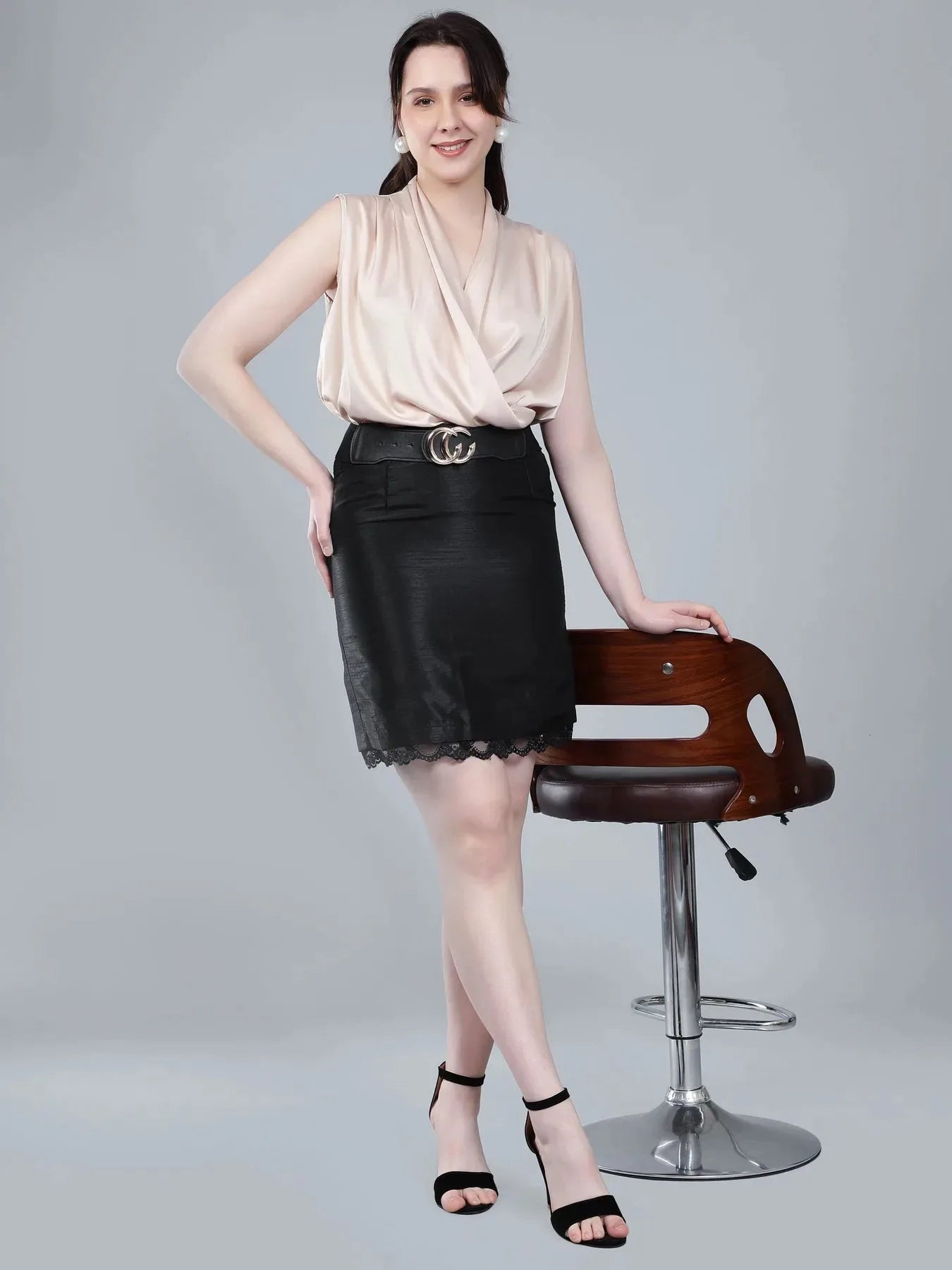 Wrap Front Sleeveless Blouse