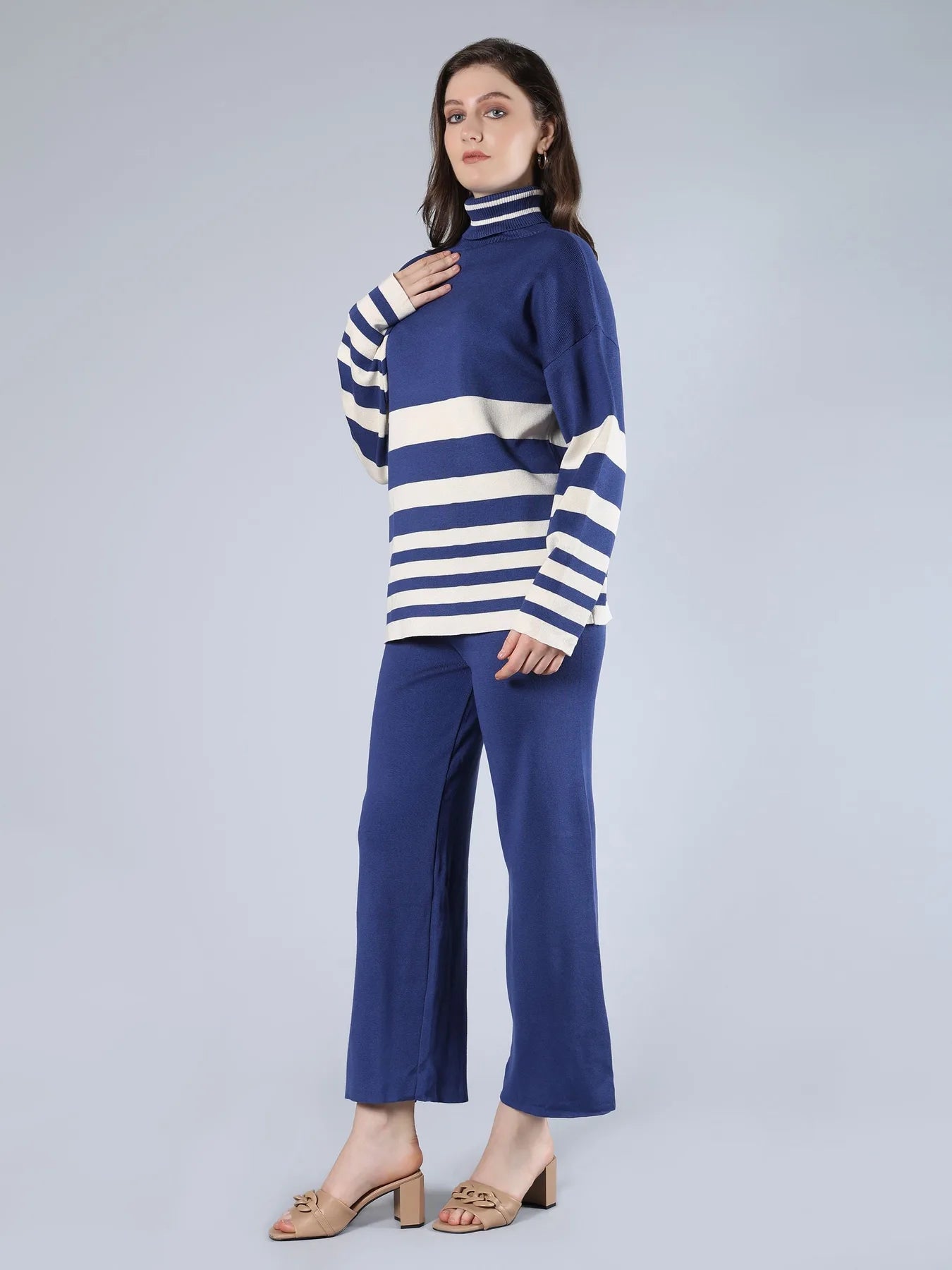 Striped Knitted Two Piece Set