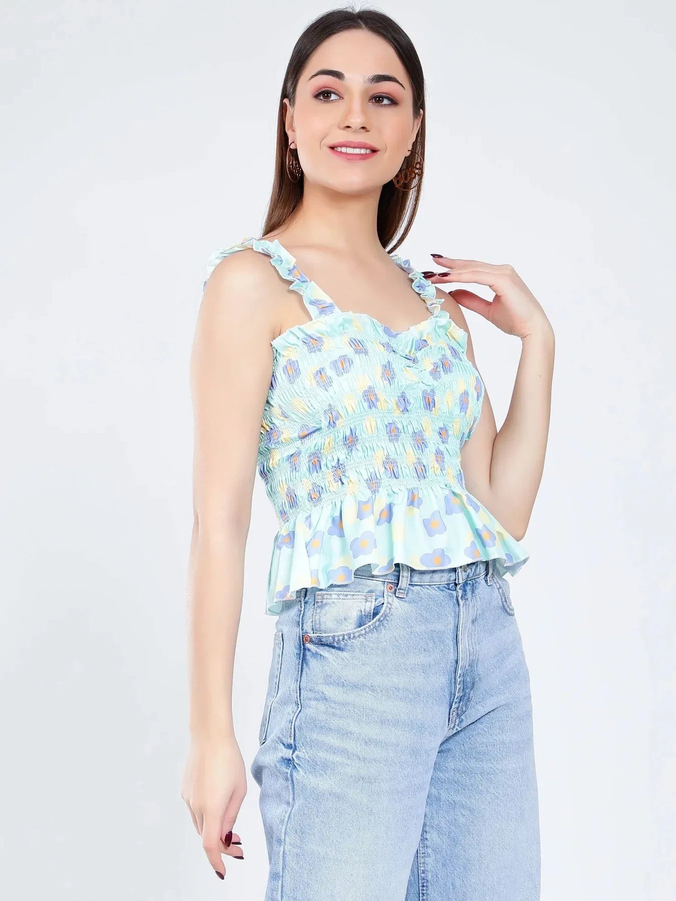 Floral Smocking Top