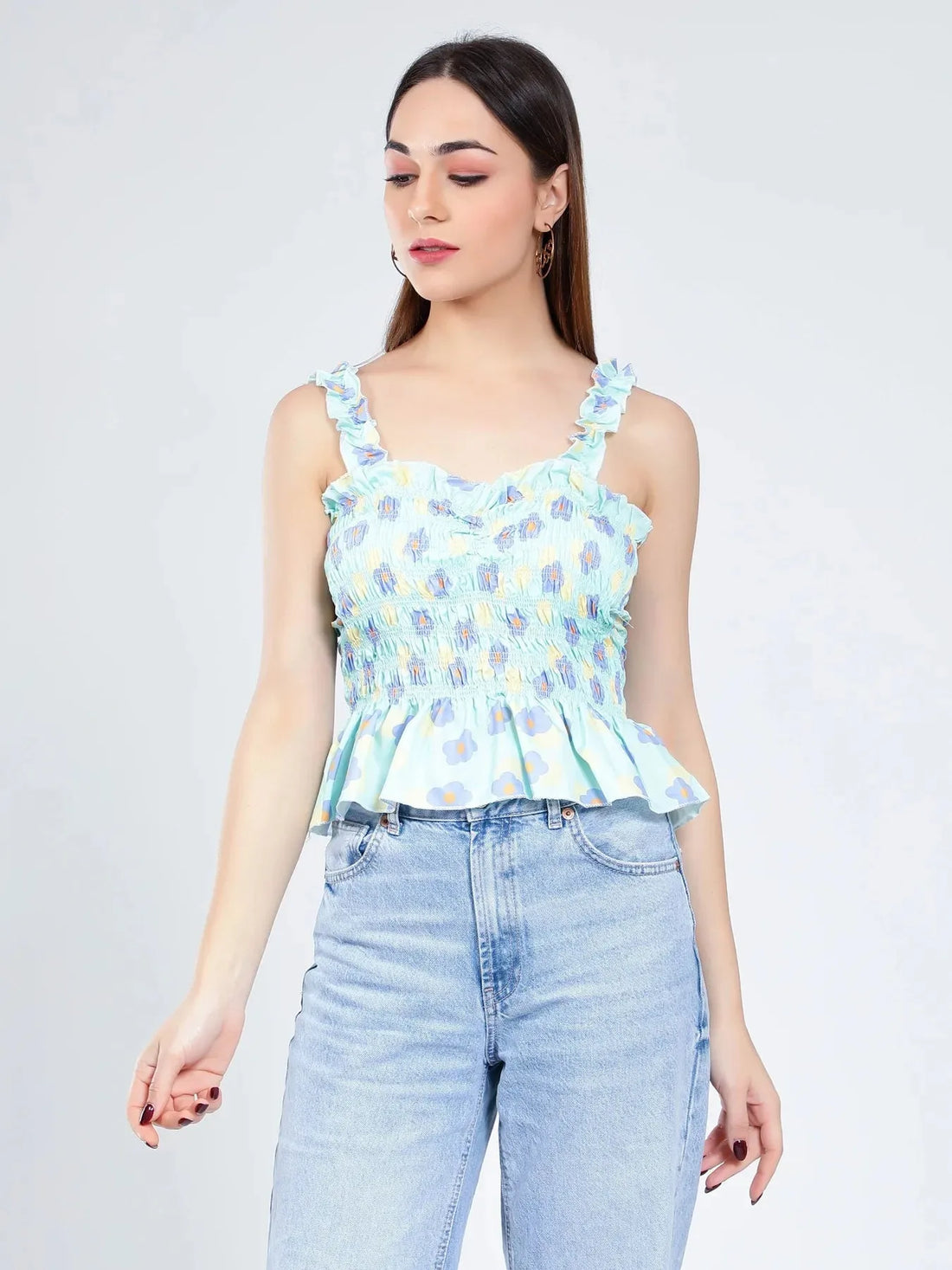Floral Smocking Top
