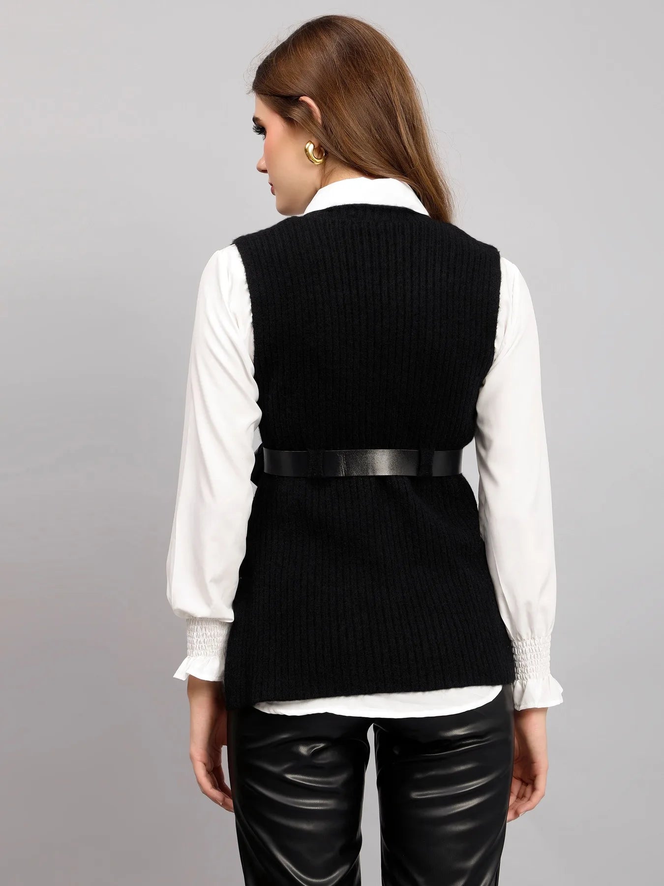 Knitted Winter Vest and Shirt Set