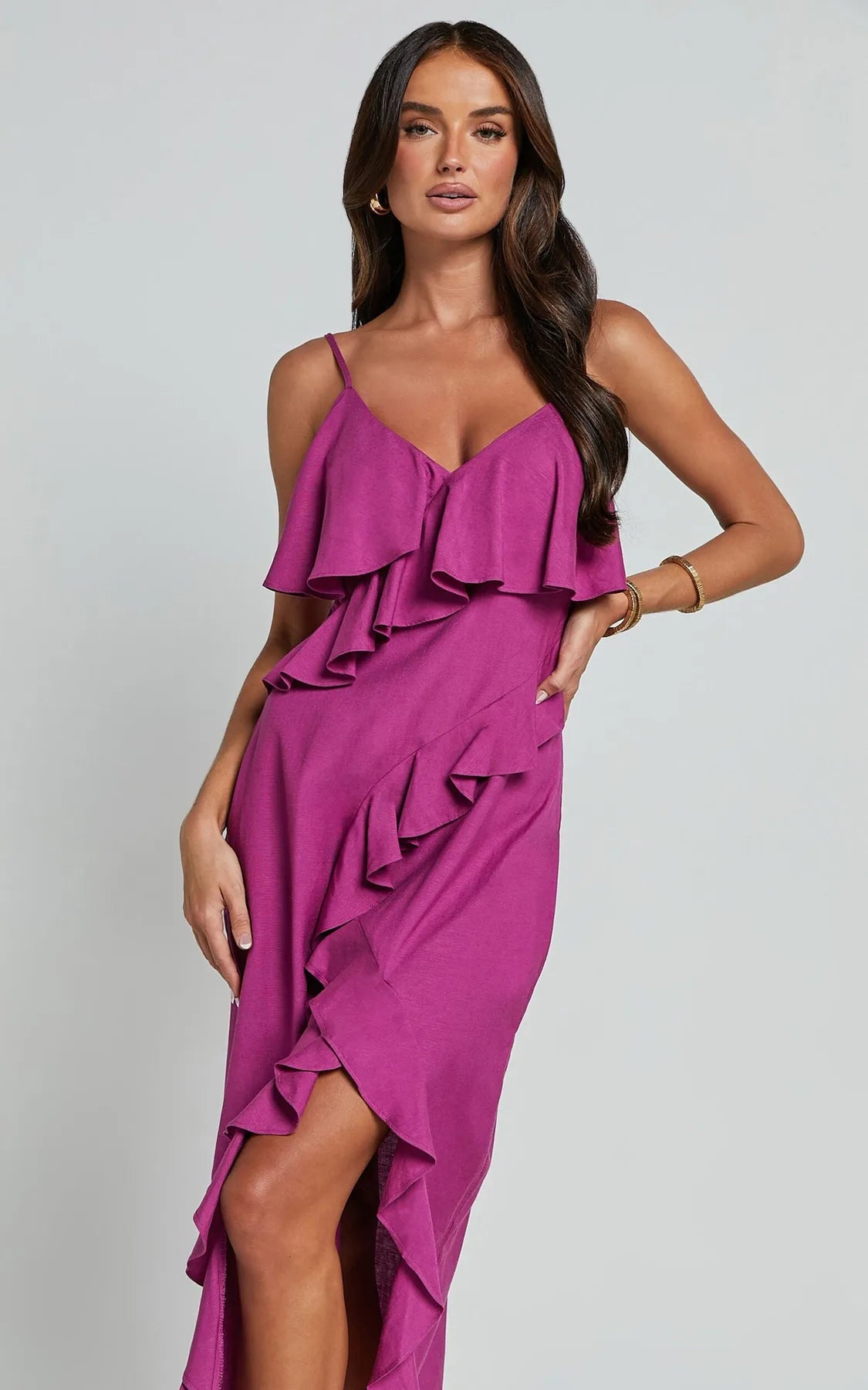 Frill Detail Midi Dress