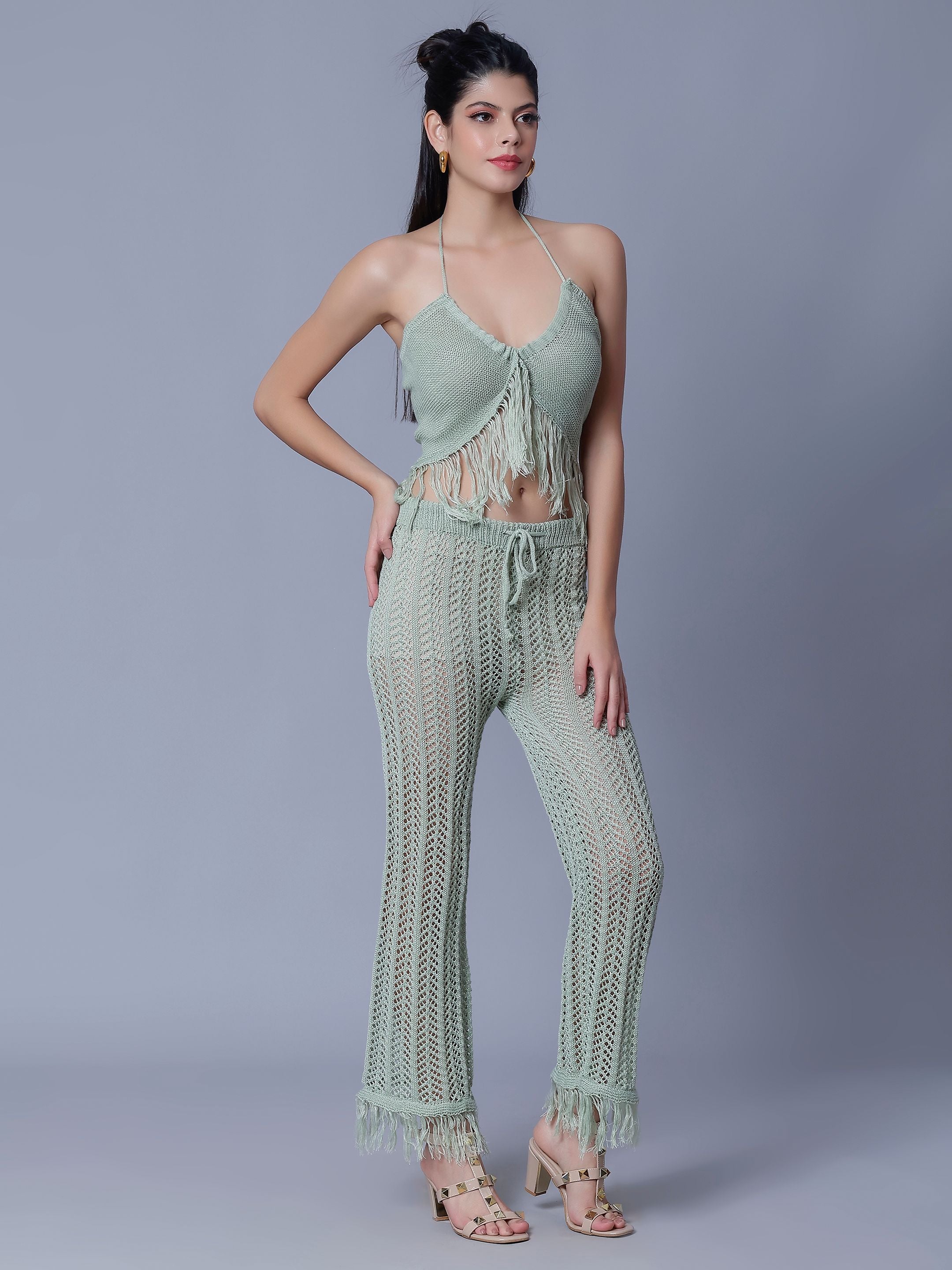 Sexy Crochet Two Piece Set