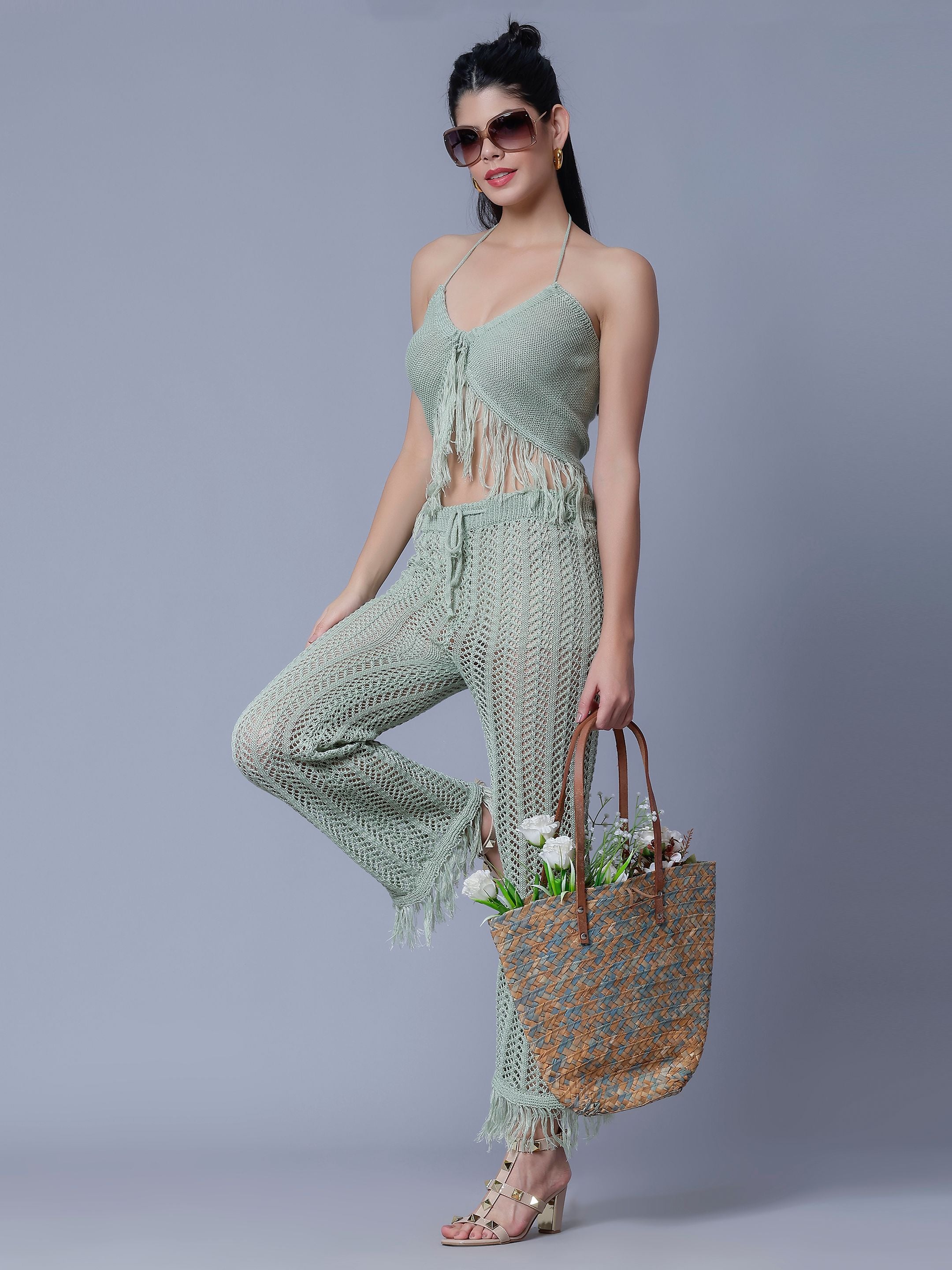 Sexy Crochet Two Piece Set