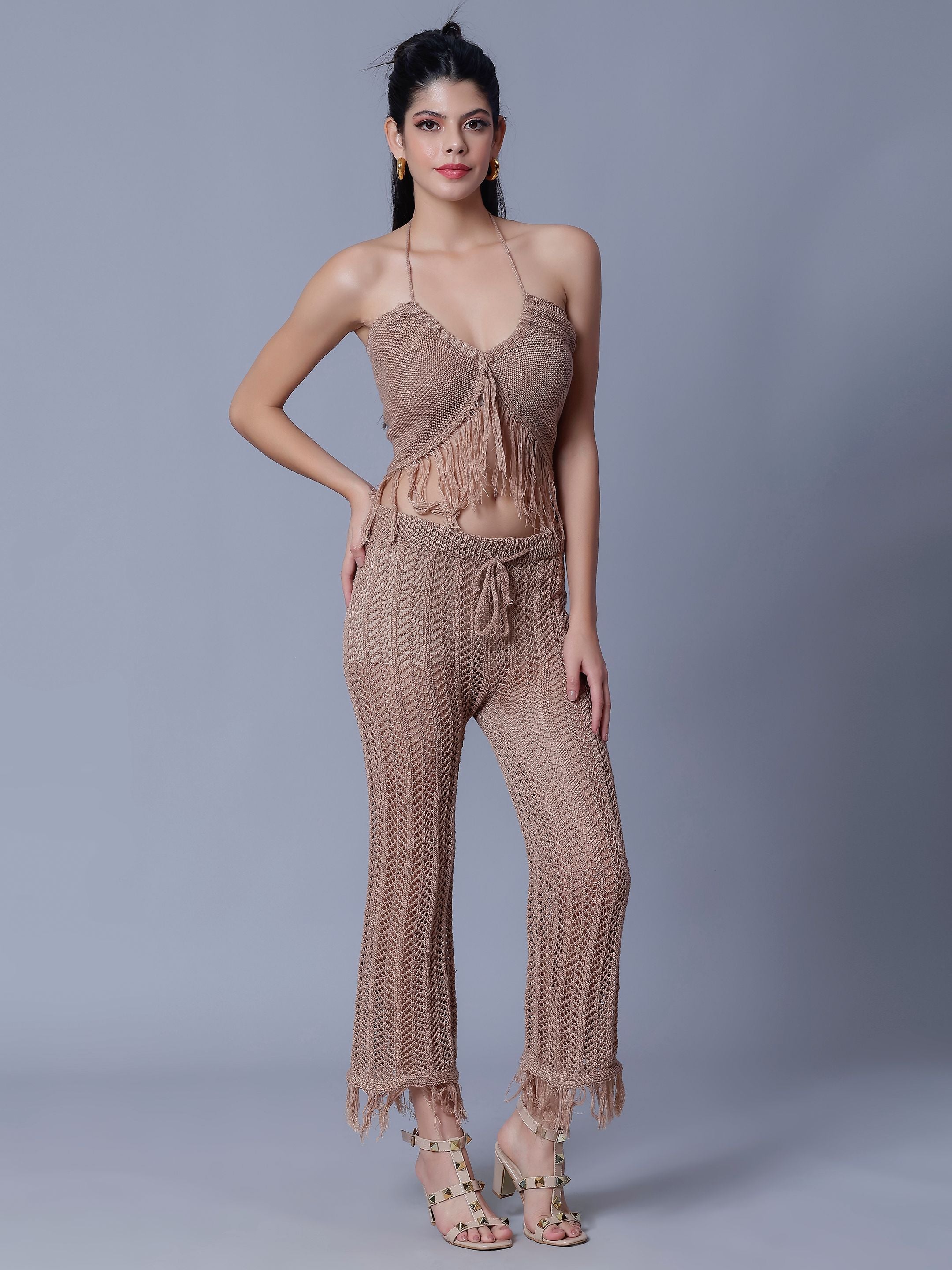 Sexy Crochet Two Piece Set