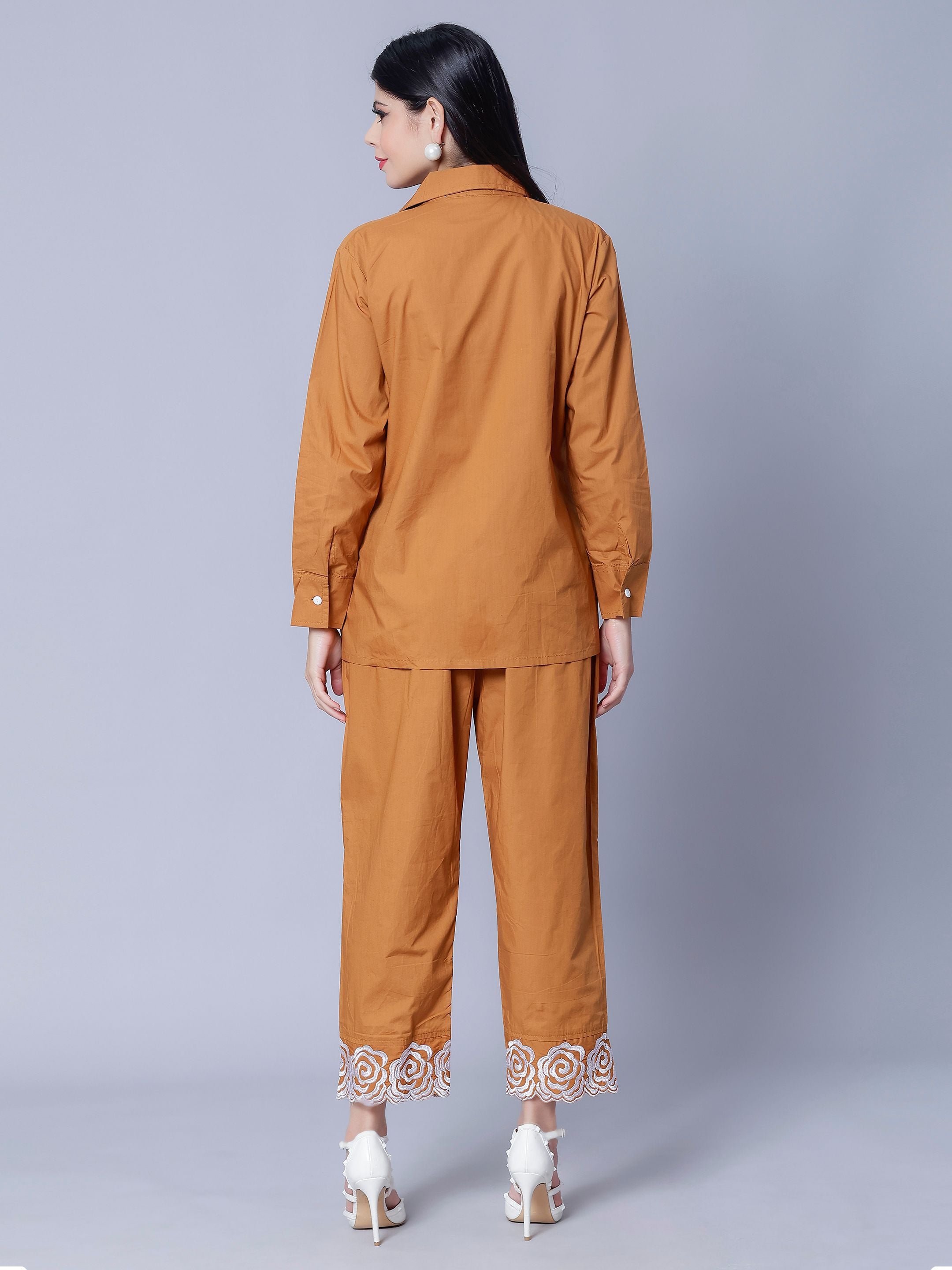 Flower Embroidery Two-Piece Set