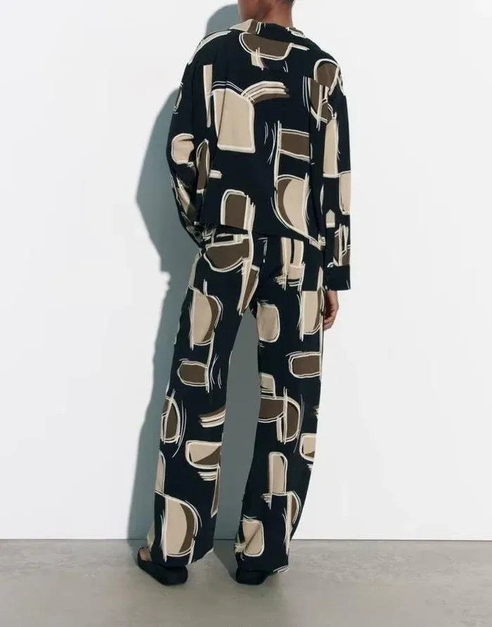 Abstract Printed Two-Piece Set