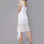 Shop for Elegant Mermaid Spaghetti Lace Dress M White Online