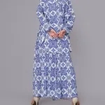 Buy Stylish Majolica Print Oversized Two-Piece Set One Size Blue Online