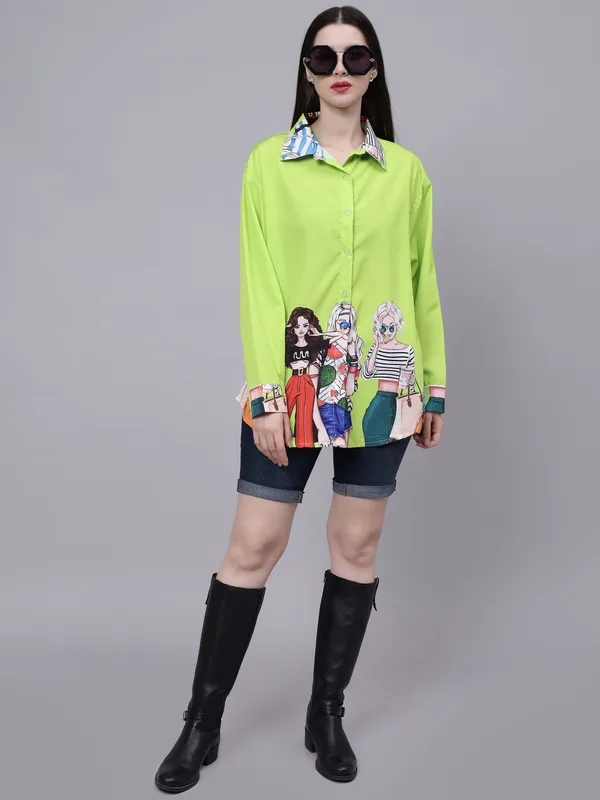 Buy Holiday Girls Oversized Shirt  One Size Neon Green Online