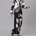 Buy Abstract Printed Two-Piece Set S Black Online