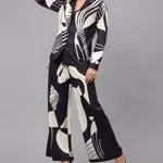 Buy Abstract Printed Two-Piece Set S Black