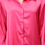 Shop for Elegant Ribbon Satin Shirt S Pink Online