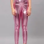 Metallic Shimmer Leggings One Size Pink