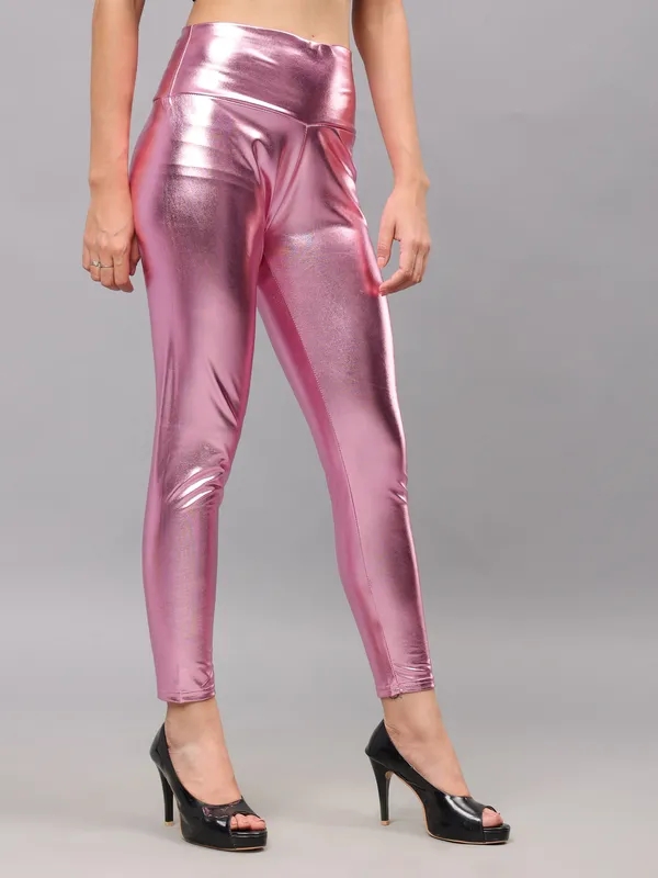 Buy Metallic Shimmer Leggings One Size Pink