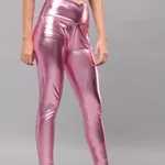 Buy Metallic Shimmer Leggings One Size Pink