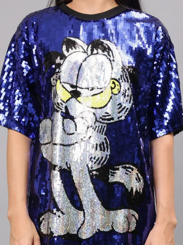 Buy Garfield Sequence Dress One Size Blue at Best Price