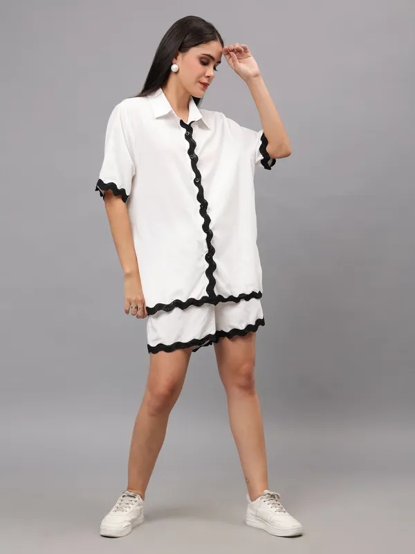 Buy Summer Shirt & Shorts Set S White