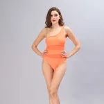 Buy Stylish One Shoulder Mesh Monokini S Orange Online