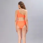 Buy One Shoulder Mesh Monokini S Orange