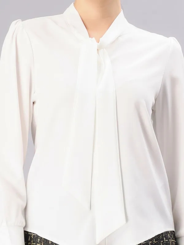 Buy Satin Front Tie-Up Top S White Online