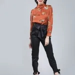 Buy Leopards Print Blouse S Rust Online