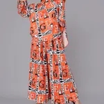 Buy Stylish Tiger Print Oversized Two-Piece Set One Size Orange Online