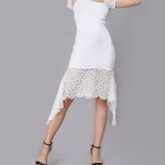 Order Elegant Mermaid Spaghetti Lace Dress M White Online