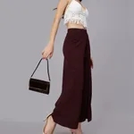 Shop for Front Overlap Slit Pants M Wine Online