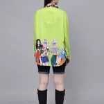 Buy Stylish Holiday Girls Oversized Shirt  One Size Neon Green Online