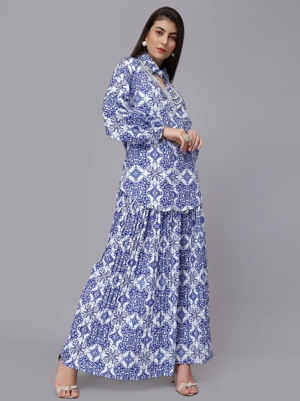 Order Majolica Print Oversized Two-Piece Set One Size Blue Online