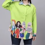 Holiday Girls Oversized Shirt  One Size Neon Green