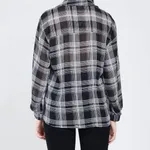 Order Plaid Sheer Shirt One-Size Black Online