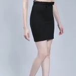 Buy Belted Short Skirt M Black Online