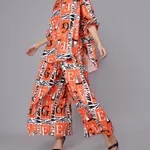 Shop for Tiger Print Oversized Two-Piece Set One Size Orange Online