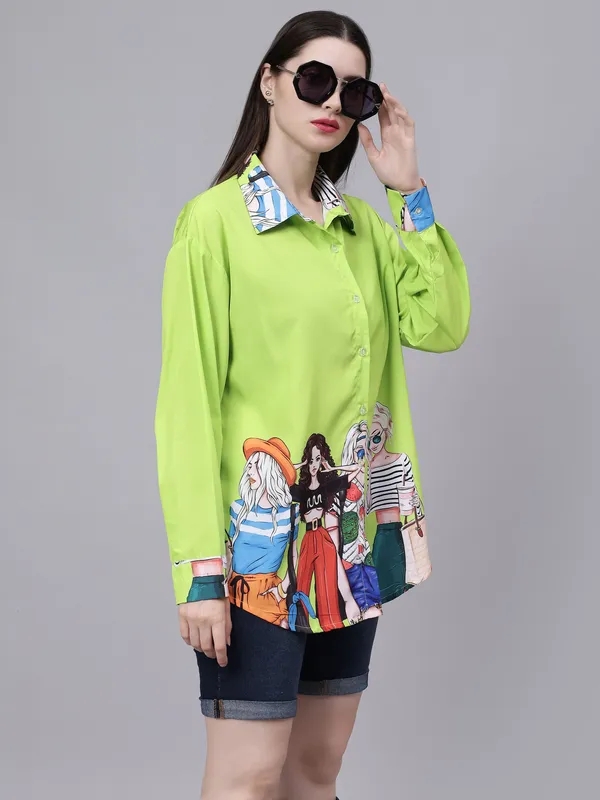 Buy Holiday Girls Oversized Shirt  One Size Neon Green