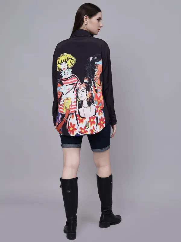 Buy Hip-Hop Girls Oversized Shirt  One Size Black