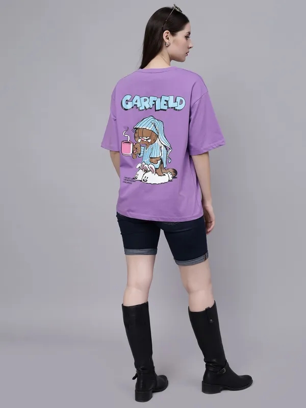 Garfield Cotton Oversized T-Shirt One Size Cobalt Blue