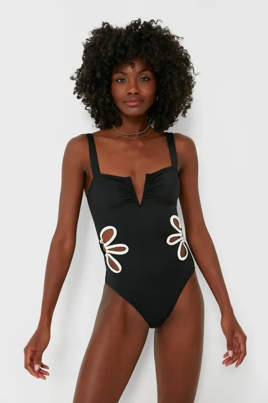 Cut-Out Detail Swimsuit S Black