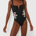 Cut-Out Detail Swimsuit S Black