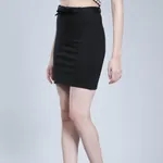 Buy Stylish Belted Short Skirt M Black Online