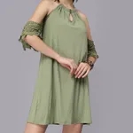 Buy Off-Shoulder Lace Cutout Dress S Green