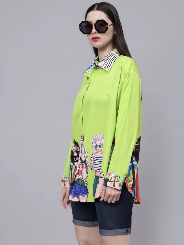 Shop for Holiday Girls Oversized Shirt  One Size Neon Green Online