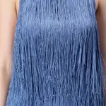 Shop for Halter Backless Tassels Dress S Blue Online