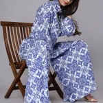 Buy Majolica Print Oversized Two-Piece Set One Size Blue Online