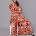 Buy Tiger Print Oversized Two-Piece Set One Size Orange