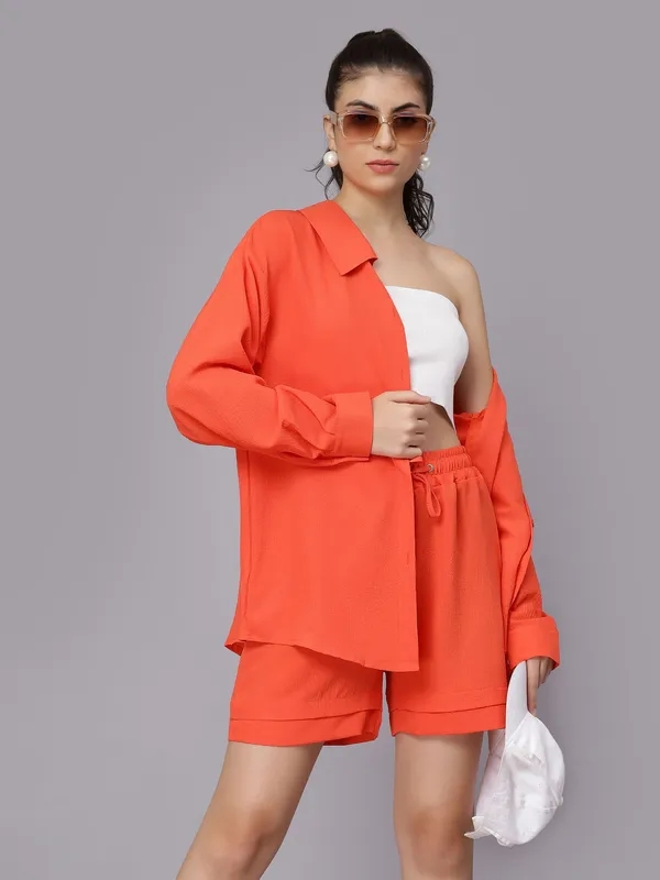 Buy Summer Shirt & Shorts Set S Orange